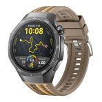 Huawei Watch Gt5 Pro 46Mm İle Uyumlu Örgü Desen Metal Tokalı Silikon Akıllı Saat Kordonu Kahverengi