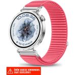 Huawei Watch Gt6 41mm / Gt5 41mm / Gt5 Pro 42mm / Gt4 41mm Uyumlu Spor Cırtlı Naylon Kordon 18mm - Pembe - Huawei Watch Gt5 41mm / Gt5 Pro 42mm / Gt4 41mm