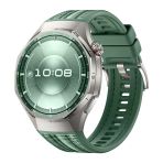 Huawei Watch Gt6 Pro 46Mm İle Uyumlu Örgü Desen Metal Tokalı Silikon Akıllı Saat Kordonu Haki