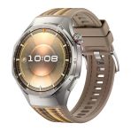 Huawei Watch Gt6 Pro 46Mm İle Uyumlu Örgü Desen Metal Tokalı Silikon Akıllı Saat Kordonu Kahverengi