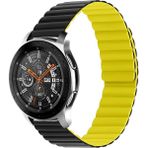 Huawei Watch Ultimate Saat Kordonu Mıknatıslı Parçalı Kayış Strap - Siyah - Sarı