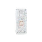 Huawei Y6p Kılıf Sıvılı Akışkanlı Renkli Desenli Simli Yüzüklü Silikon Kapak (Milce)