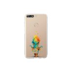 Huawei Y7 2018 ile uyumlu Splash ahtapot tasarımlı şeffaf silikon kılıf