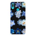 Huawei Y7 2019 İle Uyumlu Siyah Azure Petals Desenli Silikon Kılıf