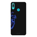 Huawei Y7 2019 İle Uyumlu Siyah Blue Heart Desenli Silikon Kılıf