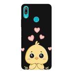 Huawei Y7 2019 İle Uyumlu Siyah Chick Love Desenli Silikon Kılıf