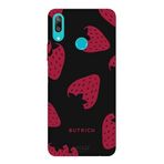 Huawei Y7 2019 İle Uyumlu Siyah Dark Cherry Desenli Silikon Kılıf