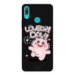 Huawei Y7 2019 İle Uyumlu Siyah Lovely Day Desenli Silikon Kılıf