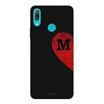 Huawei Y7 2019 İle Uyumlu Siyah M Harfli Touch of Love Desenli Silikon Kılıf