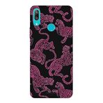 Huawei Y7 2019 İle Uyumlu Siyah Pink Roar Desenli Silikon Kılıf