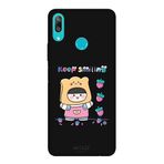 Huawei Y7 2019 İle Uyumlu Siyah Toast Smile Desenli Silikon Kılıf