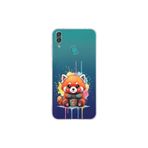 Huawei Y7 2019 ile Uyumlu Splash Tilki Tasarımlı Şeffaf Silikon Kılıf