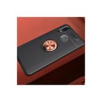 Huawei Y7 Prime 2019 Kılıf Manyetik (Metal) Yüzüklü ve Stant Olabilen Rewon Premium Silikon Kapak - Siyah - Rose