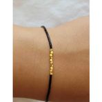 Huayen Atelier Miyuki Gold Küp Detaylı Boncuk Bileklik