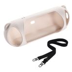 HUAYUWA Beats Pill 2024 ile Uyumlu Silikon Kılıf, Taşınabilir Seyahat Kılıfı Koruyucu Cilt Taşıma Kılıfı Pill 2024 Kablosuz Bluetooth Hoparlör için (SADECE Kılıf) (Bej)