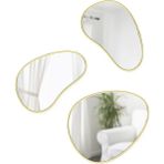 Hubba Pebble Duvar Montaj Aynaları, 3'lü Set, Pirinç - standart
