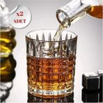 Hubby Chef Viski Kokteyl Bardağı Kadehi 360 Dönen Cam Bardak 2li Set 300ML - Şeffaf - 301 ml