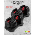 Hubstein Ayarlanabilir Dambıl Seti - 2 Adet - 24 kg + 24 kg