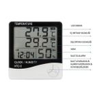 Hubstein Masa Termometre Dijital Nem Ölçer Sıcaklık Isı Alarm + Pil
