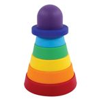 Hudson Baby Infant and Toddler Silicone Stacking Toy, Rainbow, One Size