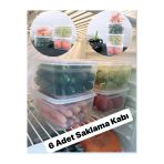 Huge 6 Adet Buyuk Boy Saklama Kabi Kapakli Erzak Taze Sebze Kabi Seti 2 Lt Kapakli Kutu