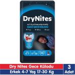 Huggies Drynites Erkek 4-7 Yaş Emici Gece Külodu 17-30 kg 10X3 30 Adet - Çok Renkli - 4 - 7 Yaş