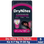 Huggies Drynites Kız 4-7 Yaş Emici Gece Külodu 17-30 kg 10X5 50 Adet - Çok Renkli - 4 - 7 Yaş