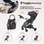 Huggy Easy Go Kabin Boy Otomatik Katlanır Bebek Arabası - Siyah