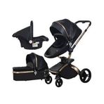 Huggy Egg 001 6 In 1 Travel Sistem Siyah Bebek Arabası