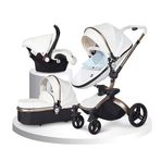 Huggy Egg 6 İn 1 Beyaz Mavi Travel Sistem Bebek Arabası