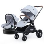 Huggy Mate 5 İn 1 Çift Yönlü Travel Bebek Arabası gri