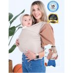 Huggy Mommy Premium Organik Pamuk Sırt Destekli Cepli Şapkalı Bebek Taşıyıcı Sling Bebek Taşıma Şalı Esnek Wrap - Camel