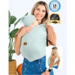 Huggy Mommy Premium Organik Pamuk Sırt Destekli Cepli Şapkalı Bebek Taşıyıcı Sling Bebek Taşıma Şalı Esnek Wrap