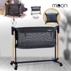 Huggy Moon Otomatik Sallanabilir Hareket Sensörlü Kumandalı Oyun Parkına Dönüşebilen Anne Yanı Elektrikli Beşik - Antrasit