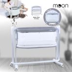 Huggy Moon Otomatik Sallanabilir Hareket Sensörlü Kumandalı Oyun Parkına Dönüşebilen Anne Yanı Elektrikli Beşik - Gri