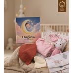 Huglette Nova - Premium Yenidoğan Bebek Seti – Amigurumi + Müslin Örtü + 2’li Zıbın – Baby Box - Pembe - 0 - 3 Ay
