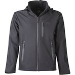 Huğlu Outdoor Siyah Kapüşonlu Softshell Mont - 3XL