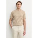 Hugo Boss BOSS Regular Fit Yuvarlak Yaka Monogram Logo İşlemeli %100 Pamuklu Kısa Kollu T-Shirt, L, 50532753, Bej, Erkek
