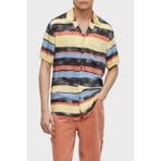 Hugo Desenli Apaş Yaka Relaxed Fit Gömlek Erkek Gömlek 50490675 971 - XL - Mavi - Sarı