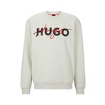 HUGO Droyko Relaxed-Fit erkek sweatshirt, pamuk karışımı, çift logolu, Işık/Pastel Yeşil 333, XL