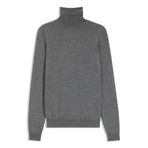 HUGO Erkek San Thomas-M Regular-Fit balıkçı yaka kazak, kırpım yününden, Medium Grey34, S
