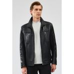 Hugo Erkek Siyah Regular Deri Ceket 24WGE65401M - XL
