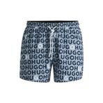 HUGO Erkek Tortuga logolu baskılı yüzme şortu, 483open Blue, XL