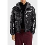 Hugo Kapitoneli Regular Fit Kapüşonlu Yaka Şişme Parlak Mont Erkek Mont 50549355 001 - Siyah
