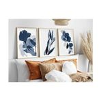 Huhuli Ahşap Çerçeveli Minimalist Geometrik Tema 30 x 40 cm Ahşap Malzeme 3’lü Tablo