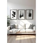 Huhuli Ahşap Siyah Çerçeveli 3 Parça Set Tablo Renkli İllüstrasyon 50 x 70 Ebatlarında HUHU432