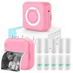 HUIJUTCHEN Mürekkepsiz Mini Termal Cep Yazıcı, iOS ve Android için 10 Rulo Termal Kağıda Sahip Kablosuz Mini Etiket Yazıcısı, Notlar için Taşınabilir Mini Fotoğraf Yazıcısı, Not Defteri Fotoğraf