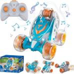Huimin Uzaktan Kumandalı Araba, Rc Dublör Araba 360° Işıklı Müzikli Dönen Twister, Sprey Buharlı Rc Araba Oyuncak, 4 5 6 7 8-12 Yaşındaki Erkekler ve Kızlar Için Şarj Edilebilir Uzaktan (Yurt Dışından) - Renkli