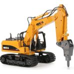 Huına 1-14 2.4G Full Fonksiyon Sesli ve Işıklı 1560 Yüksek Kalite 16 Kanal RC Model Ekskavatör Kırıcı Ataşmanlı Delici Matkap Uzaktan Kumandalı Çok Fonksiyonlu Metal İş Makinası