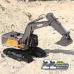HUINA 1/14 Yüksek Kalite 22 Kanal RC Model Metal Kepçeli Ekskavatör Kazıcı Uzaktan Kumandali Çok Fonksiyonlu İş Makinası - 2.4G Sesli & Işıklı - 1592